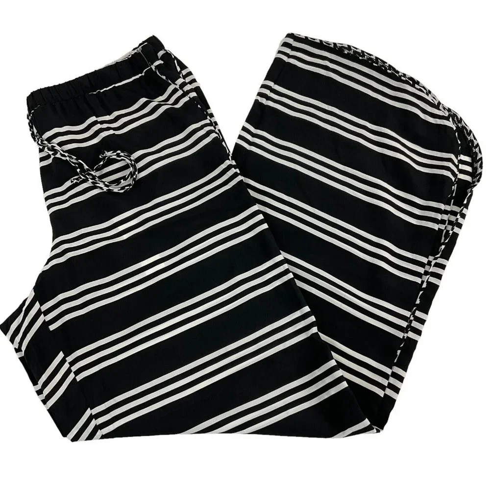 Trina Turk Swimsuit Cover Up Pants Women's Sz M Stripe Sheer Wide Leg $168 Nwt - Picture 3 of 13